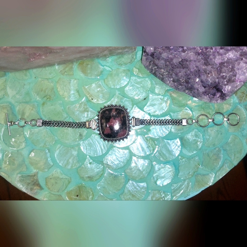 Rhodonite Toggle Bracelet